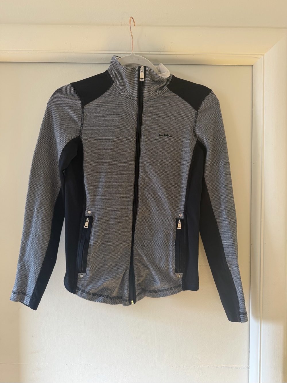 Ralph Lauren Gray and Black Full-Zip Active Jacket
